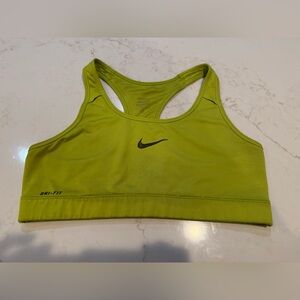 ☘️☘️ ST PATS SALE Nike Lime Green Racerback Sports Bra with Black Swoosh
